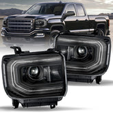 VehicleAid Headlights For 2016-2018 GMC Sierra 1500 HID/Xenon Model